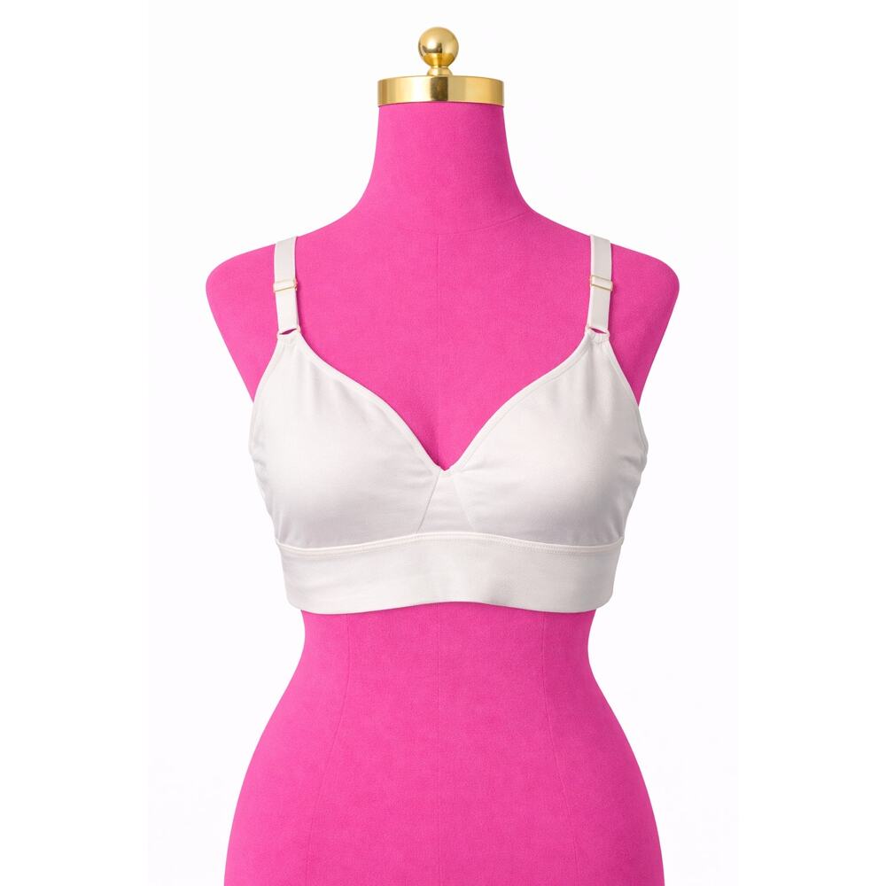 Soma Wireless White Triangle Bra Bralette Large